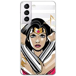 ERT GROUP mobiltelefonfodral för Samsung S21 PLUS originalt och officiellt licensierat DC mönster Wonder Woman 003 optimalt anpassad till formen på mobiltelefonen, gedeeltelijk transparant