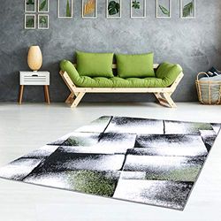 carpet city - Tappeto passatoia moderna Moda a pelo corto, taglio a mano mélange verde per soggiorno, dimensioni: 80 x 300 cm, 80 x 300 cm