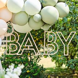 Ginger Ray Houten Geslacht Neutrale Baby Opknoping Decoratie voor Baby Douches Inclusief Touw om op te hangen, Groen
