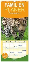 Familienplaner 2024 - Raubkatzen mit 5 Spalten (Wandkalender, 21 cm x 45 cm) CALVENDO