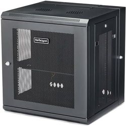 StarTech.com 4-Post 12U Wall Mount Network Cabinet with 1U Shelf, 19in Wall-Mounted Server Rack, Up to 16in Mounting Depth