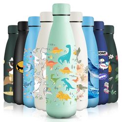 HoneyHolly Stainless Steel Water Bottle, 500 ml, BPA-Free, Thermos Flask, 18/8 Stainless Steel, Children's Water Bottle, Double-Walled Vacuum Insulated, Thermos Flask for School, Outdoor, Camping,