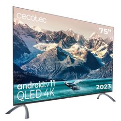 Cecotec Televisore QLED 75" Smart TV Serie V2 VQU20075S. 4K UHD, Android 11, Design senza cornice, MEMC, Dolby Vision e Dolby Atmos, HDR10, Wide Color Gamut, 2 Altoparlanti da 10W, 2023.
