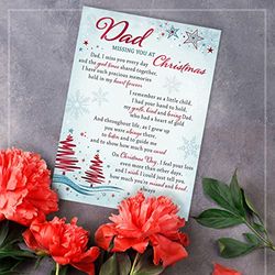 Regal Publishing C89081 Plastic Grave Memorial Christmas Card Dad -,white|green|black|red|grey, 120 x 165 mm