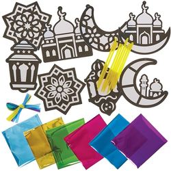 Baker Ross FN364 Ramadan Foil Art Decorations - zestaw 8 sztuk, Ramadan Arts and Crafts Decorations for Kids