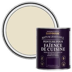 Rust-Oleum Peinture Beige Résistante à l'eau pour Faïence de Cuisine, Finition Mate - Écume 750ml