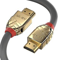 Lindy 20m Standard HDMI Cable, Gold Line with Ethernet, 4K 30Hz HDMI 2.0 10.2G 3D 1080p 120Hz 144Hz TV OLED Monitor Xbox PS4 PS5 Blu-ray Soundbar, Grey