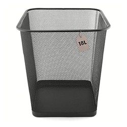 Kosz na śmieci z siatki metalowej 18 litrów kwadratowej czarnej - kosz na śmieci - Recykling - kosz na śmieci - kosz na śmieci - kosz na śmieci w łazience - Organizer na biurko - 27 x 30 cm