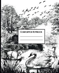 Composition Notebook: Swans on the Lake