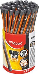 Maped 854059 Black 'Peps Jumbo olla de 46 lápices HB triangular