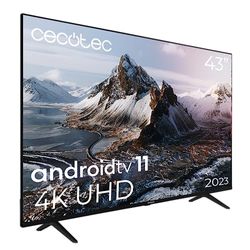 Cecotec TV LED 43" Smart TV A3-serien ALU30043S. Upplösning 4K UHD, operativsystem Android TV 11, Google Voice Assitant y Chromecast, Sistema Dolby Vision, modell 2023