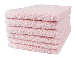 Everplush Diamond Jacquard Washcloth 6 Piece in Light Pink, 6 Pack