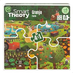 COLORBABY 49737 - Puzzle para niños la granja 4 en 1 de 174 piezas grandes / Puzzle piezas grandes, puzzles infantiles / Juegos educativos, puzzle de animales, rompecabezas para niños