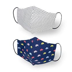 Kanguru Green Mask Kid Boy, mondmaskers 2-laags mondbescherming stof, mondkapjes 100% katoen, wasbaar, herbruikbaar, voor kinderen van 6 tot 12 jaar, 2 stuks, 20 x 12,5 cm