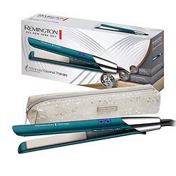 Remington Lisseur Cheveux [Soin nourrissant à la noix de coco] Advanced Therapy (Filtres anti-UV,Brilance & Douceur,Céramique,Capteur régule la température 230°C, Ecran LCD) S8648