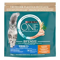 Purina ONE Bifensis Foder för äldre katt 11+ med kyckling, 6 påsar på 1,5 kg
