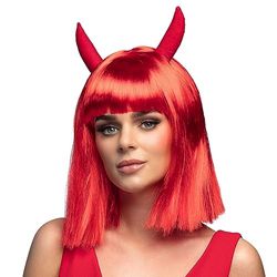 Boland 85608 - Pruik boze verleidster, tweekleurig, lang synthetisch haar, accessoire voor carnaval, Halloween pruik
