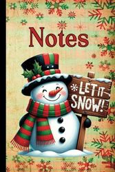 Let It Snow: Holiday Notes, Blank Wide Ruled Lined Notebook