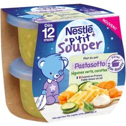 Nestlé Bébé - P'tit souper Pastasotto Légumes verts, carottes - dès 12 mois - 2 x 200g