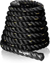 Yes4All EJ7F Battle Rope, 38 mm - 15 m trainingstouw, trainingstouw, 38 mm/50 mm diameter Poly Dacron 9m/12m/15m lengte