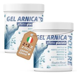 Gel Arnica Polare 2x550 ml - Effetto Glaciale con 5% di Mentolo, Diosmina e Olio di Menta - Allevia Muscoli Affaticati e Gambe Stanche - Made in Italy