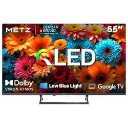 Metz TV QLED 55” 4K Smart Google TV 55MQF7500Z, HDR10+, Dolby Vision & Atmos, MEMC, Riduzione Luce Blu EyeCare, Telecomando Bluetooth, Sintonizzatore DVB-T2/C/S2