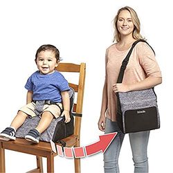 Kolcraft Travel Duo konvertibel blöjväska och boostersäte, rymdgrå