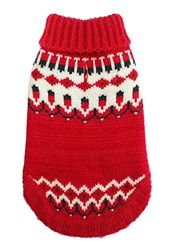 Hip Doggie HD-7ICRD-XS Icelandic Sweater, XS, Rosso