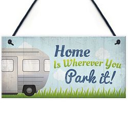 RED OCEAN Caravan Home Nieuwigheid Camping Camper Plaquette Sign Camper Gift Opknoping Teken