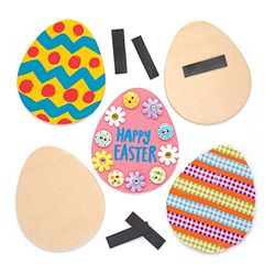 Baker Ross Calamite in legno con uova di Pasqua (confezione da 10) - Creazioni pasquali per bambini, da decorare, personalizzare ed esporre