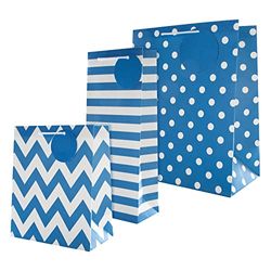 Hallmark Multi Occasion Gift Bag Bundle - 3 essentiële zakken in 3 eigentijdse blauwe ontwerpen