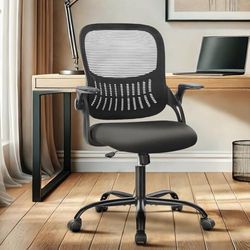 DUMOS Bureaustoel, ergonomisch, bureaustoel met lendensteun, verstelbare armleuningen, draaistoel, in hoogte verstelbaar, bureaustoel, geschikt voor kantoor en slaapkamer (zwart)