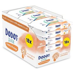 Dodot Toallitas Pure Cuida & Protege Para Bebé 18 Paquetes De 44 Unidades = 792 Toallitas, Ayuda a restaurar el pH natural de la piel, una gota de Caléndula