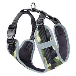 Ferplast Harnais Chien Taille Moyenne Nikita S, Harnais pour Chien Respirant, rembourré et réglable, Facile à Porter, Bords réfléchissants, Poitrine 30-41 cm. Vert