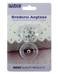 PME BA400 Lot de 2 Emporte Pièces Broderie Anglaise, Plastique, Blanc, 2 x 2 x 1.5 cm BA400