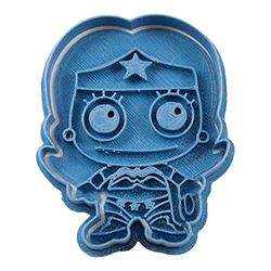 Cuticuter Wonder Woman Chibi Superheroes cortador de bolachas, azul, 8 x 7 x 1,5 cm