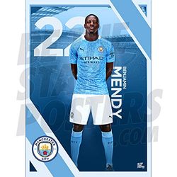 Manchester City FC 2020/21 Benjamin Mendy A3 Football Poster/ Print/ Wall Art - Officially Licensed Product - Available in Sizes A3 & A2 (A3)