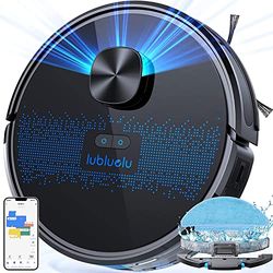Lubluelu Robot Aspirateur Laveur 4000Pa, Aspirateur Robot 3 en 1, 10 Zones Interdites Modifiables, Navigation par Cartes Intelligent, Contrôlé par APP, Idéal pour Poils d'animaux, Sols