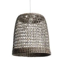 LUSSIOL Suspension luminaire Bogota, lustre au look bohème, naturel, hygge - lampe suspendue en rotin tressé naturel, câble blanc, douille E27, Ø 30 cm - possibilité ampoule LED
