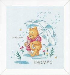 Vervaco PN-0172703 Disney Winnie Puuh Tellpatroon, katoen, veelkleurig, 26 x 28 cm / 10,4" x 11,2"