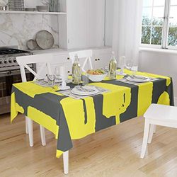 Bonamaison Kitchen Decoration, Tablecloth, Neon Yellow, Fume, 140 x 160 Cm - Designed and Manufactured in Turkey