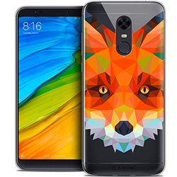 CASEINK fodral för Xiaomi Redmi 5 Plus (6) fodral [Crystal Gel HD Polygon Series Animal - mjuk - ultratunn - tryckt i Frankrike] räv