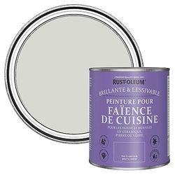 Rust-Oleum Peinture Grise Résistante à l'eau pour Faïence de Cuisine, Finition Brillante - Gris d'hiver 750ml
