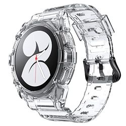 System-S Funda y correa de TPU para Samsung Galaxy Watch 5 4, 40 mm, transparente, transparente, Eine Grösse