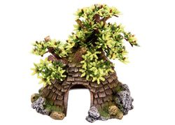 Nobby Cottage con Albero Ornamenti per Acquario, 17 x 14.5 x 17.5 cm