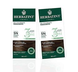 Herbatint Gel Colorante Permanente 3Dosi 5N, Castano Chiaro, 2 x 300 Ml