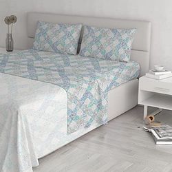 Italian Bed Linen Beddengoedset Athena katoen, EVA blauw, tweepersoonsbed