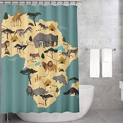 Bonamaison Shower Curtain, Polyester, Multicolor, 150x200 cm