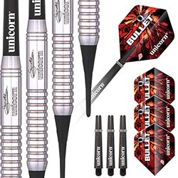 Unicorn Soft Tip Darts Set | Gary 'The Flying Scotsman' Anderson Bullet | Natural Stainless Steel Barrels | 19 g