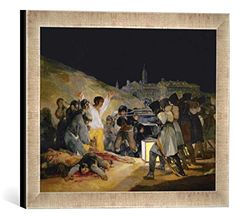 kunst für alle 'Immagine incorniciata di Francisco Goya La 3 Maggio 1808, Stampata in Cornice, 40 x 30 cm, Argento, Raya Immagini Fatti a Mano di Alta qualità